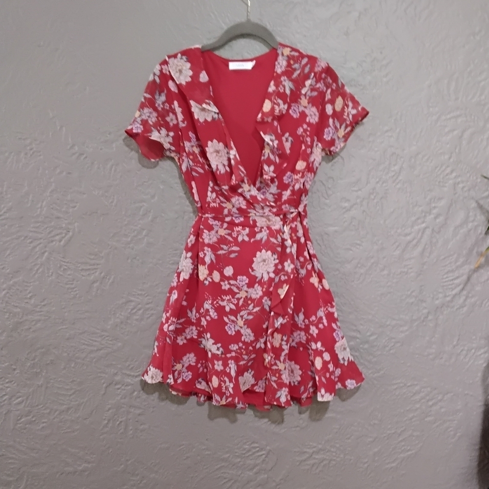 Lush Wome's Red Floral Dress Size Xs